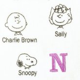スヌーピー イニシャルミニタオル (N) アイボリー ハンカチ SNOOPY