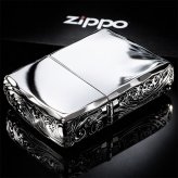 ZIPPO ライター アーマー ストリームエングレーブ 三面彫刻 ジッポ 鏡面仕上げ 両面加工 シャインレイカット ニッケルミラー アラベスク シルバー かっこいい 重厚 高級 おしゃれ メンズ ギフト プレゼント