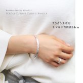 ハワイアンジュエリー バングル ハワイアンジュエリー ブレスレット 幅6mm 刻印 無料 サイズが選べる クローズバングル カットアウト スクロール シルバー925 太め 彼女 妻 女性 レディース 誕生日 プレゼント ハロウィン 【品番：B1040-6】