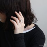 ステンレス 三日月と星のリング 2カラー 18KGP ゴールド gold シルバー 大ぶり オープンリング フリーサイズ レディース 女性 指輪 金属アレルギー対応