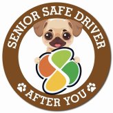 カーサイン 高齢者マーク SENIOR SAFE DRIVER チワパグ マグネット 強力 直径13cm 肉球 日本製 車 ステッカー