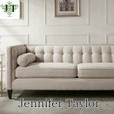 ソファ 座椅子 Jennifer Taylor モダン ダイニング ベロア ー ファブリック エレガント チェスターフィールド おしゃれ かわいい ボタン締め 3人 3人掛け 布 北欧 送料無料