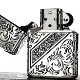 ZIPPO アーマー 限定 レアナンバー [No.111] ヴェネチアンライン 一点物 ジッポ ライター シリアルナンバー入り シルバー ハンマートーン 銀燻し かっこいい 重厚 おしゃれ メンズ ギフト プレゼント