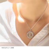 ハワイアンジュエリー ネックレス シルバー ネックレス 刻印 無料 誕生石入れ可 バストークン コイン フラダンサー ロジウムコーティング メダル シルバー925 ギフトラッピング可能 長さ選べる プレゼント ハロウィン 【品番：CG-SP302】