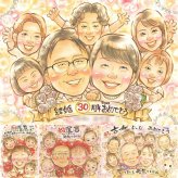 結婚30周年の記念に、似顔絵でサプライズをしてみませんか。 真珠婚 贈り物 似顔絵 ギフト 手描き 名入れ プレゼント 結婚30周年 真珠婚 記念 お祝い 大人数 ご両親 ご夫婦 家族 修正無料 下書き確認 名入れ 喜ばれる 似てる 親孝行 実績多数 感謝 宝物 30周年 真珠婚 一生もの 喜寿祝い 大量注文 イラスト 応援 メモリアル 還暦祝い 同窓会 色紙 二次会 サプライズ ブライダルギフト