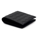 ボッテガヴェネタ BOTTEGA VENETA 二つ折り財布 メンズ レディース イントレチャート 本革 レザー ブラック 黒 小銭入れ付き カード4枚 札入れ コンパクト財布 749412 V3US1 8803