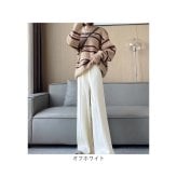 ニットパンツ レディース 通販 ワイドパンツ モップパンツ モップ ズボン 夏パンツ 長ズボン ロング丈 ロング ワイド パンツ ハイウエスト ウエストゴム ゆったり ボトムス カジュアル シンプル 無地 きれいめ オフィス 大人 レディースファッション