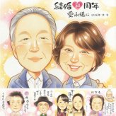 金婚式のプレゼントに、写真をもとに、心が和む似顔絵を描きます。初めての似顔絵注文でも安心です。 似顔絵 ギフト 金婚式 手描き 名入れ プレゼント 贈り物 金婚式 銀婚式 結婚記念日 祖母 夫婦 家族 おじいちゃん おばあちゃん 名入れ 下書き確認 修正無料 喜ばれる そっくり 一生もの 宝物 感謝 50周年 長寿 親孝行 結婚記念日 ホワイトデー 色紙 喜寿祝い 闘病中の方への励まし 贈答品