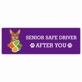 カーサイン 高齢者マーク SENIOR SAFE DRIVER アビシニアン ステッカー シール 長方形 20x6.7cm 肉球 日本製 車