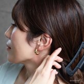 ステンレス ミニハート フープピアス 18KGP 両耳用 2点セット レディース ゴールド C型 太め 小さめ ハートモチーフ バイカラー ワイドフープピアス チャンキーピアス 大人可愛い 上品 韓国ファッション 女性用 アクセサリー