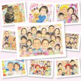 金婚式のプレゼントに、やさしい雰囲気の似顔絵はいかがですか。相談しながら作れる、あたたかな似顔絵ギフトです。 似顔絵 ギフト 金婚式 手描き プレゼント 名入れ 贈り物 金婚式 銀婚式 結婚記念日 大人数 祖母 おじいちゃん 夫婦 家族 おばあちゃん 下書き確認 名入れ 修正無料 サプライズ そっくり 似てる 喜ばれる 長寿 結婚記念日 感謝 親孝行 50周年 カラフル メモリアルギフト 引っ越し