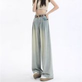 ワイドデニムパンツ レディース 通販 レディースジーンズ ハイウエストデニム ジーパン ワイドパンツ 美脚シルエット ゆったり ダボ感 ビッグシルエット カジュアル タックイン 体型カバー レトロ風 ベルトループ付 ルーズフィット レディースファッション