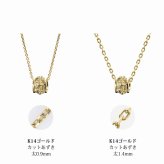 ゴールド ネックレス ハワイアンジュエリー ネックレス イエローゴールド バレル 樽 プルメリア 透かし模様 14K K14イエローゴールド 14k k14カットあずきチェーン太1.4mm ギフトラッピング可能 彼女 妻 女性 レディース プレゼント ハロウィン 【品番：CG-GP105-CH1020】
