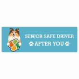 カーサイン 高齢者マーク SENIOR SAFE DRIVER ラフコリー ステッカー シール 長方形 15x5cm 肉球 日本製 車