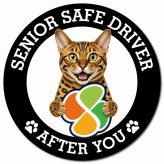 カーサイン 高齢者マーク SENIOR SAFE DRIVER ベンガル マグネット 強力 直径13cm 肉球 日本製 車 ステッカー