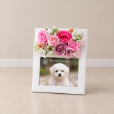 ペット メモリアルフォトフレーム 写真入り フラワーギフト 犬 猫 愛犬 愛猫 うちの子 誕生日 プレゼント 記念日 お祝い 贈り物 ギフト ペットロス 思い出 写真立て 花飾り フラワーアレンジメント 写真入れ替え ペットメモリアル 犬好き 猫好き 家族 大切な家族 記念品 インテリア 母の日 父の日 敬老の日 クリスマス 供養 感謝 オーダーメイド ペット写真 愛犬グッズ 愛猫グッズ