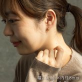ピアス フープ つけっぱなし 小さめ ステンレス アレルギー対応 幅2.5mm × 内径 8mm 12mm 太め 中折れ 大人 上品 通勤 オフィス シンプル