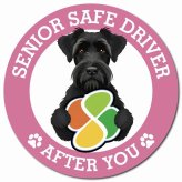 カーサイン 高齢者マーク SENIOR SAFE DRIVER ジャイアントシュナウザー マグネット 強力 直径13cm 肉球 日本製 車 ステッカー