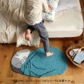 眠れないムーミンマット ブルー 送料無料 ムーミン SUMINOE 北欧 インテリア ラグ ファブリック