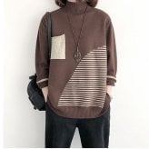 セーター レディース 通販 ニット レディースニット トップス プルオーバー おしゃれ お洒落 女性 長袖 ハイネック タートル カジュアル 切替 大人可愛い ゆったり フリーサイズ 秋冬 通勤 通学