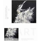 【手描き/受注生産】手描き 油絵 額入り アートパネル アートボード モダン 抽象画 60×80 大型 おしゃれ アートフレーム モノトーン 白黒 インテリア 壁掛け 玄関 リビング 絵画 yk1168