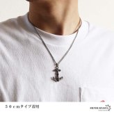 ステンレス アンカーネックレス 錨 ペンダントネックレス アンティーク メンズネックレス 小ぶり シンプル ダブル喜平チェーン 細身 シルバー 燻し ユニーク スクロール 波 小さい 男性 金属アレルギー対応