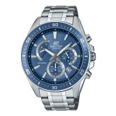 カシオ エディフィス 腕時計 メンズ ブルー シルバー クロノグラフ CASIO EDIFICE 海外モデル 100m防水 大きめ ステンレス メタル スポーツ 車 モータースポーツ おしゃれ プレゼント ギフト 成人 卒業 入学