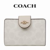 送料無料 コーチ COACH アウトレット 敬老の日 レディース 財布 二つ折り財布 CW786 IMXU5(ホワイト×チョーク) シグネチャー (プレゼント ブランド コンパクト 人気)