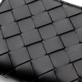 ボッテガヴェネタ BOTTEGA VENETA 二つ折り財布 レディース メンズ イントレチャート 本革 レザー ブラック 黒 ミニ財布 小銭入れ付き ファスナー コインケース 742330 V3UH2 8425
