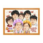 卒寿祝い 米寿祝い プレゼント 90歳 88歳 家族みんなで 大人数 手描き 手書き 似顔絵 名入れ 送料無料｜子供 孫 両親 祖父母 誕生日 記念品 サプライズ オーダーメイド 世界に一つ 長寿祝い ギフト