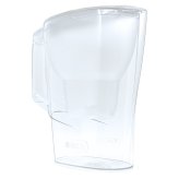 ブリタ ポット型 浄水器 アルーナ 容量2.4L カートリッジ4個付き ろ過水容量1.25L  液晶メモ (交換目安:1日5.3L で4週間 ) 型番:KBALCW4M  サイズ(mm) : 奥行100 横幅249 高さ260mm 実用的
