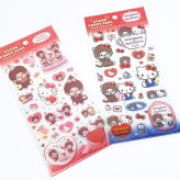 モンチッチ× ハローキティ クリアキャンディシール パーティー 文具 Sanrio