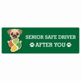 カーサイン 高齢者マーク SENIOR SAFE DRIVER チワパグ ステッカー シール 長方形 15x5cm 肉球 日本製 車