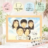 誕生日の贈り物に、贈る側の想いまで伝わる記念品です。 似顔絵 贈り物 感謝 ギフト 名入れ プレゼント 手描き 誕生日 お祝い 家族 記念 記念日 大人数 ご両親 祖母 祖父 両親 家族 下書き確認 名入れ 修正無料 かわいい 実績多数 似てる そっくり 家族 宝物 一生もの クリスマス 色紙 米寿祝い メモリアルギフト 感動 長寿祝い 贈答品 感激 百寿祝い 節目 バレンタインデー