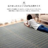夏ラグ 夏用カーペット ラグ 正方形 い草 自然素材 シンプル ボーダー 裏面すべり止め付き 滑りにくい 抗菌防臭 約4.5畳 約240×240cm