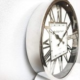 収納家具 ラック モダン 壁掛時計(RD) シルバー 銀色