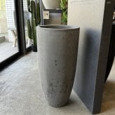 植木鉢 おしゃれ 大型 軽量 11号 鉢カバー KONTON コントン コーテス ラウンドハイ 縦長 トール 背が高い スリム 丸型 屋外 高級 北欧 モダン ナチュラル 観葉植物用 サボテン シンボルツリー 特大 玄関 テラス インテリア プランター 深型 セメント グレー