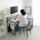 デスク チェア 机 パソコン L型 幅120 収納 120幅 棚付 北欧 木製 学習机 スチール PC パソコン机 モダン 一人暮らし ワンルーム テレワーク 学習 北欧パソコン ワーク オシャレ シンプル ラック 収納棚 作業台 在宅ワーク 新生活