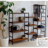 ラック ブリック シリーズ5段タイプ 60×40×175 簡単組立 5段 アンティーク モダン ナチュラル オイル ミッドセンチュリー ウッド スタイリッシュ シンプル シェルフ ハンガー インテリア 家具 天然 おしゃれ カフェ 新生活