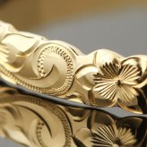 ハワイアンジュエリー オーダーメイド バングル オーダーメイド 幅6mm 柄選べる 刻印 無料 サイズが選べる K14ゴールド クローズバングル 彼女 妻 女性 レディース 誕生日 プレゼント【品番：KJGB6-001】