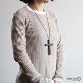 ビッククロスネックレス 特大 十字架 ブラックネックレス ボールチェーン 重ね付け ゴシック 存在感 ロングネックレス 大きめ ウッド レディース 女性 ペンダント