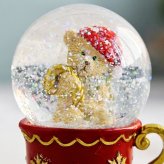 スノードーム ティーカップ ベア レッド スモール ミニ クリスマス Xmas 飾り 冬 クマ オブジェ snow dome