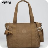 キプリング トートバッグ レディース ブランド Kipling アッセーニ S ロゴ ワンポイント 無地 2WAY KI4400-1NA Smooth Khaki