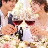 名入れ SXX ウエディングギフト ペア酒セット 島根ワイナリー MARIE マリエ 600ml 赤ワイン・白ワイン 新郎新婦洋装ボトル & おまかせワイングラス 2点 布張りBOX入り / プレゼント ギフト 夫婦 結婚 新婚 記念 祝い パーティー 紅白