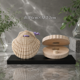 サマーセットの木製組み木｜国産ヒノキ｜夏の季節飾り・海と夏のインテリア｜木製置き物｜ハンドメイド