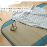 純国産 い草ごろ寝マット 『さわやか R縁Jrマット』 約70×120cm（中:固わた15mm）