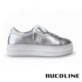 ルコライン スニーカー ルコライン 靴 RUCO LINE RUCO-018SI CALF PU LUX 光沢 シルバー 合皮 無地 ローカット ファスナー無し ルコライン レディース シューズ RUCO LINE ルコラインスニーカー フラットソール 新作 取扱店 京都 母の日