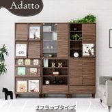 収納家具 ラック リビング収納 ディエスプレイ スリム 3段 本棚 フラップ 幅60×奥行35×高さ90 扉付き 絵本 脚付き