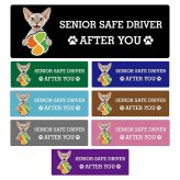 カーサイン 高齢者マーク SENIOR SAFE DRIVER デボンレックス ステッカー シール 長方形 20x6.7cm 肉球 日本製 車