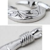 ハワイアンジュエリー ネックレス フィッシュフック モアナ ネックレス 刻印 無料 誕生石入れ可 カレイキニ Lサイズ ロジウムコーティング シルバー925 ギフトラッピング可能 プレゼント ハロウィン 【品番：CG-SP3404】